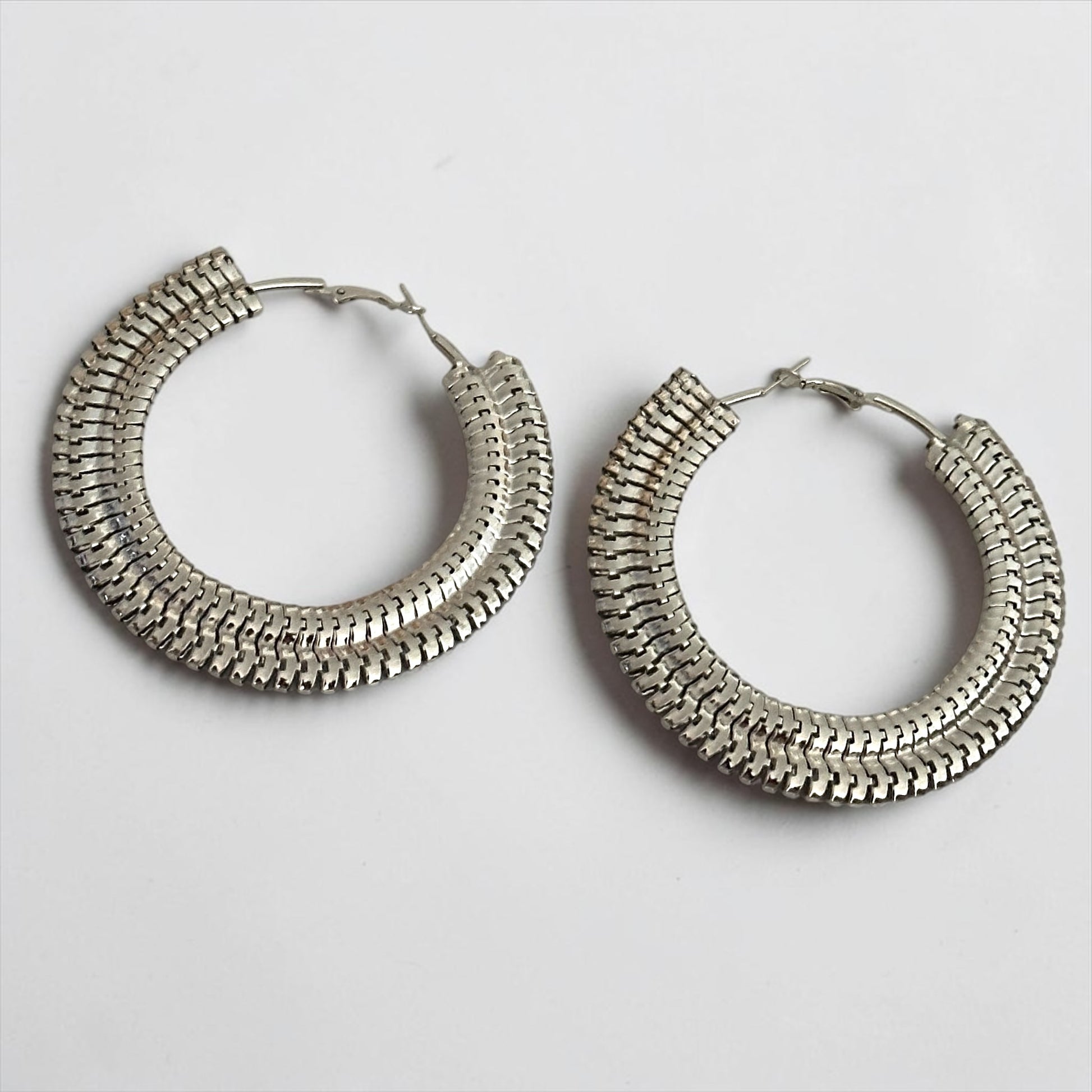 Textured 8cm Statement Hoop Earrings - Fatisha Boutique #