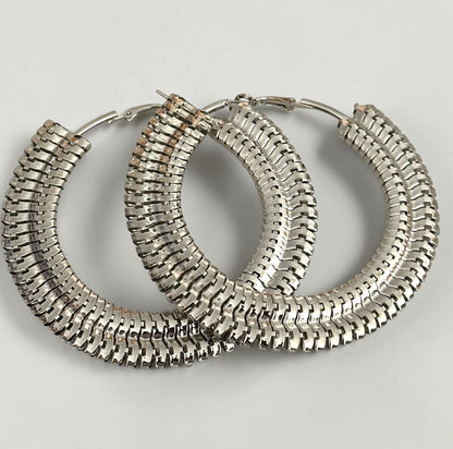 Textured 8cm Statement Hoop Earrings - Fatisha Boutique #