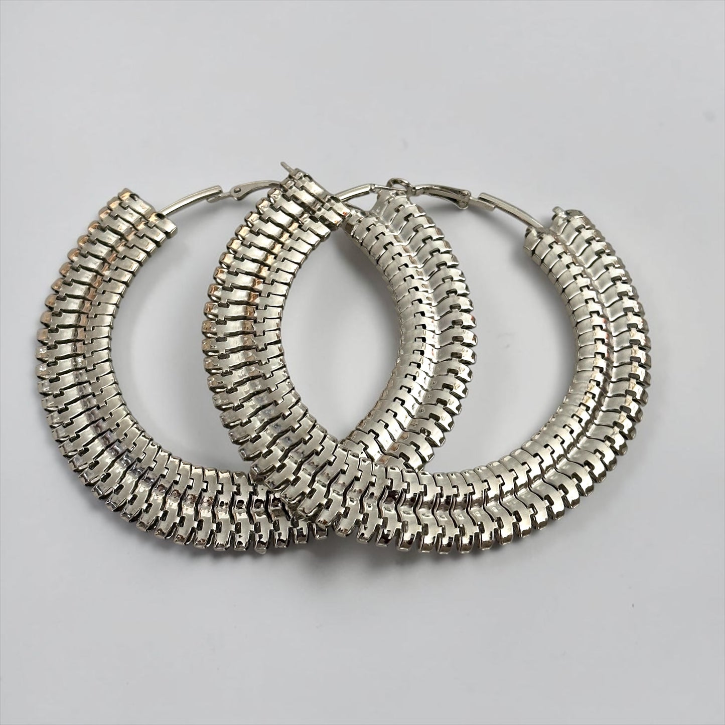 Textured 8cm Statement Hoop Earrings - Fatisha Boutique # Fatisha Boutique