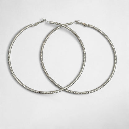 10cm Oversized Textured Hoop Earrings