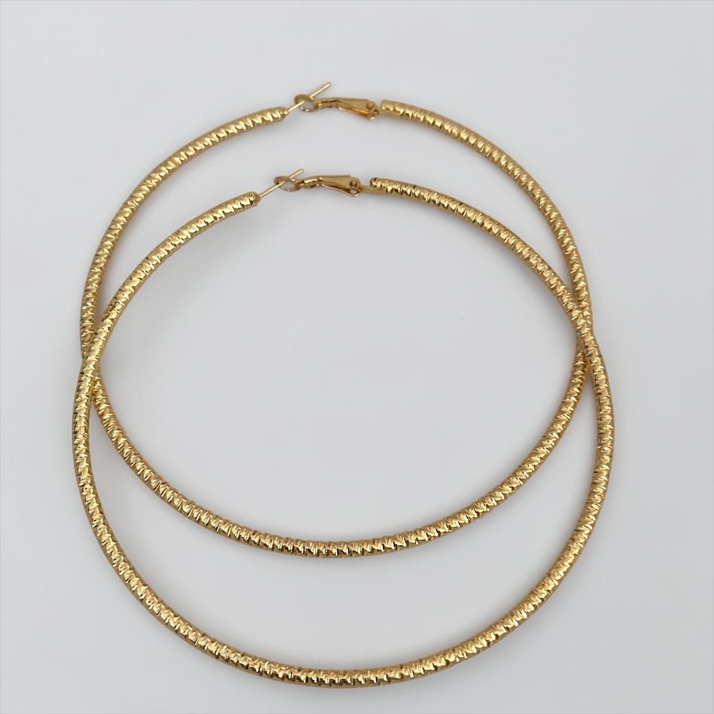 10cm Oversized Textured Hoop Earrings