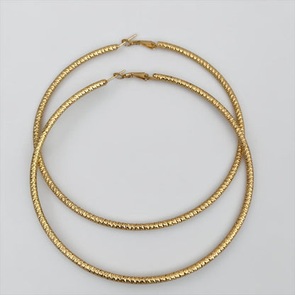 10cm Oversized Textured Hoop Earrings