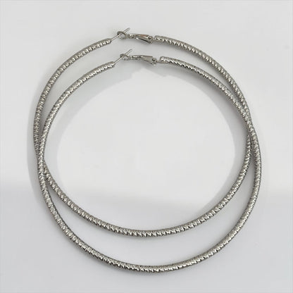 10cm Oversized Textured Hoop Earrings