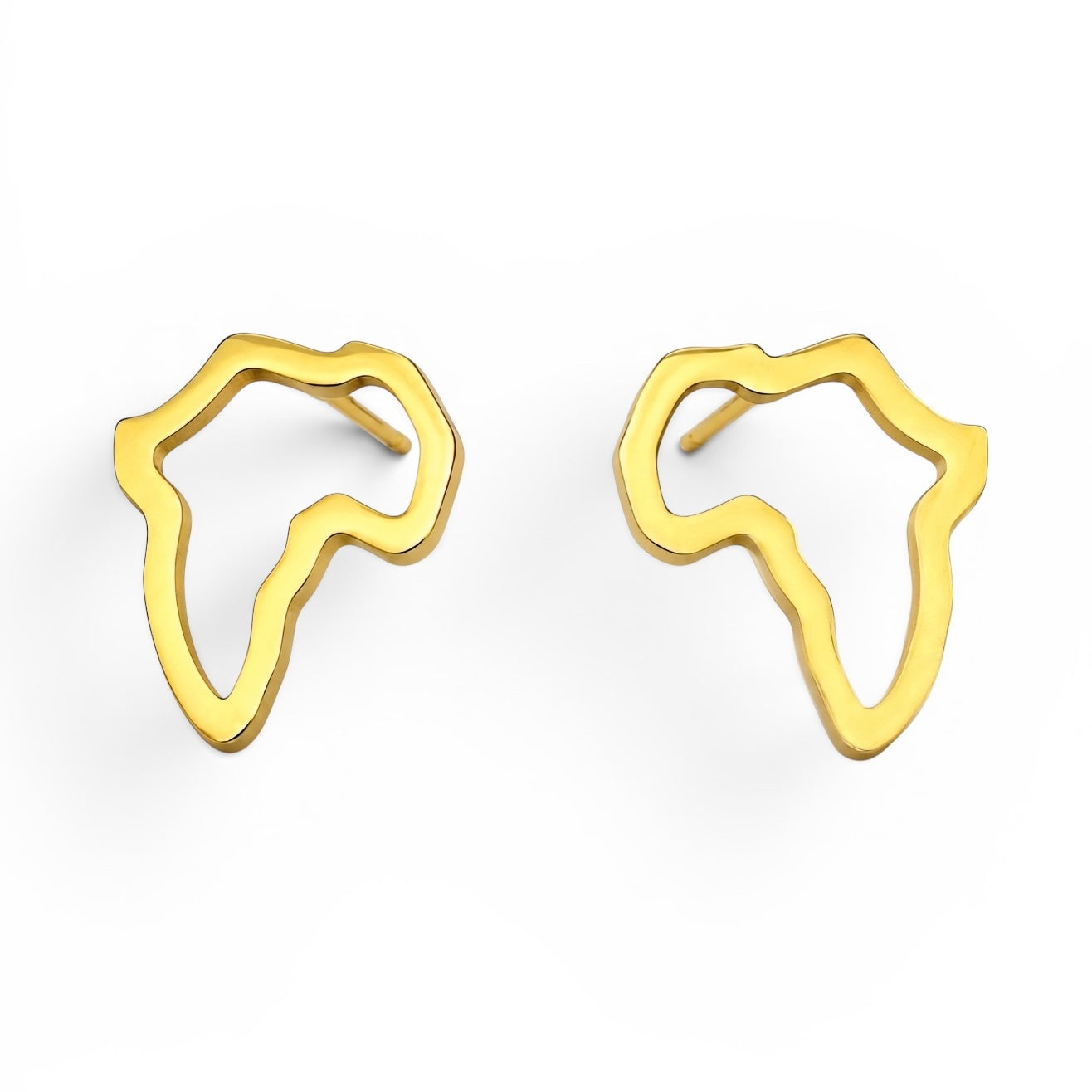 Africa Map Stainless Steel Stud Earrings