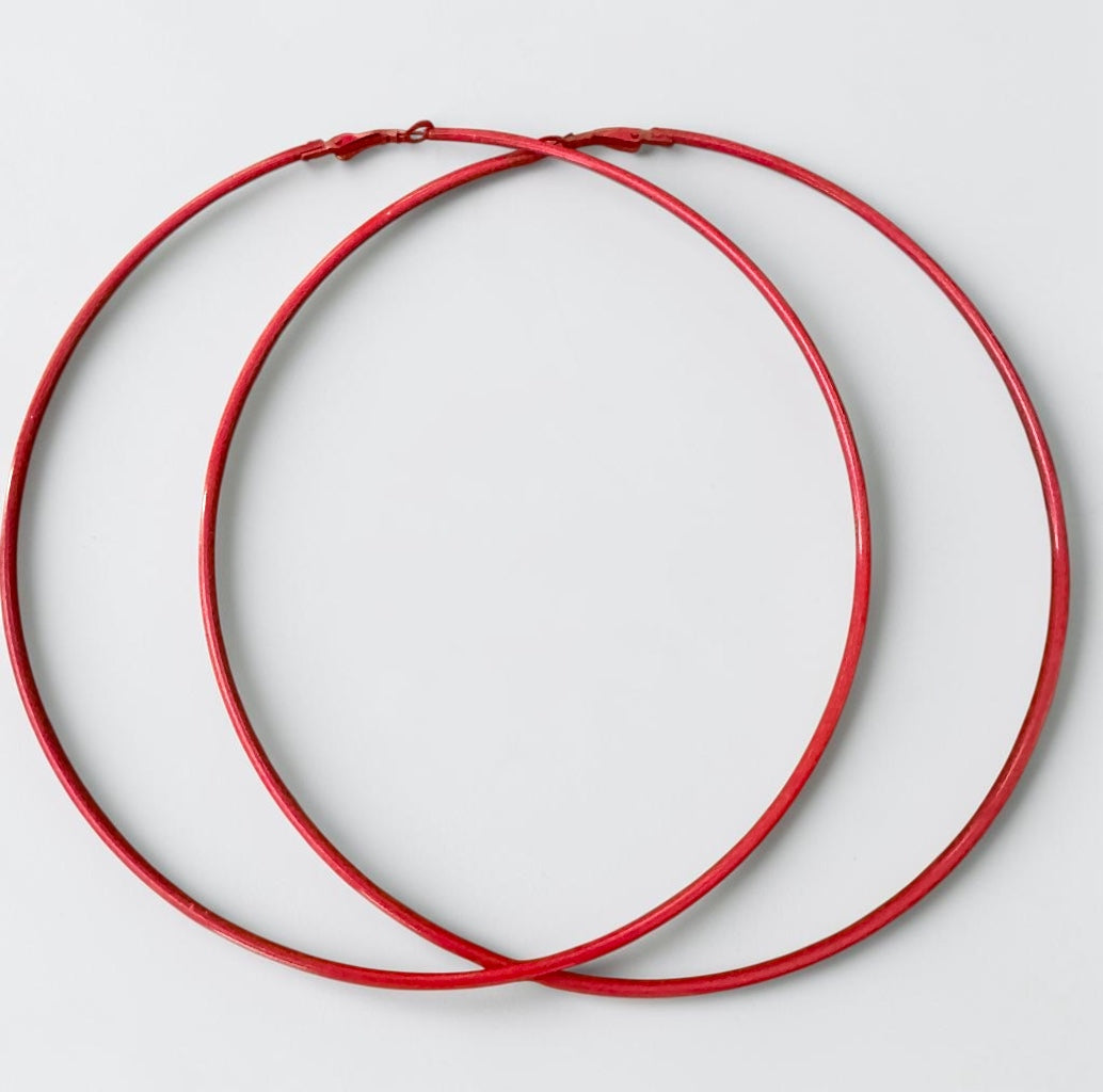 13cm Oversized Colour Hoop Earrings