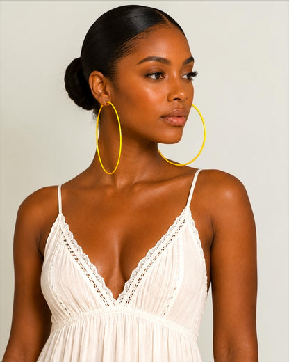 13cm Oversized Colour Hoop Earrings