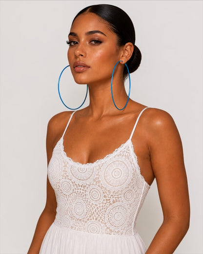 13cm Oversized Colour Hoop Earrings