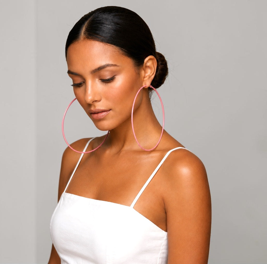 13cm Oversized Colour Hoop Earrings