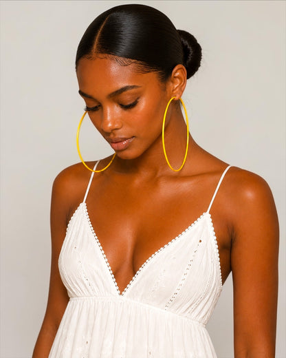 13cm Oversized Colour Hoop Earrings