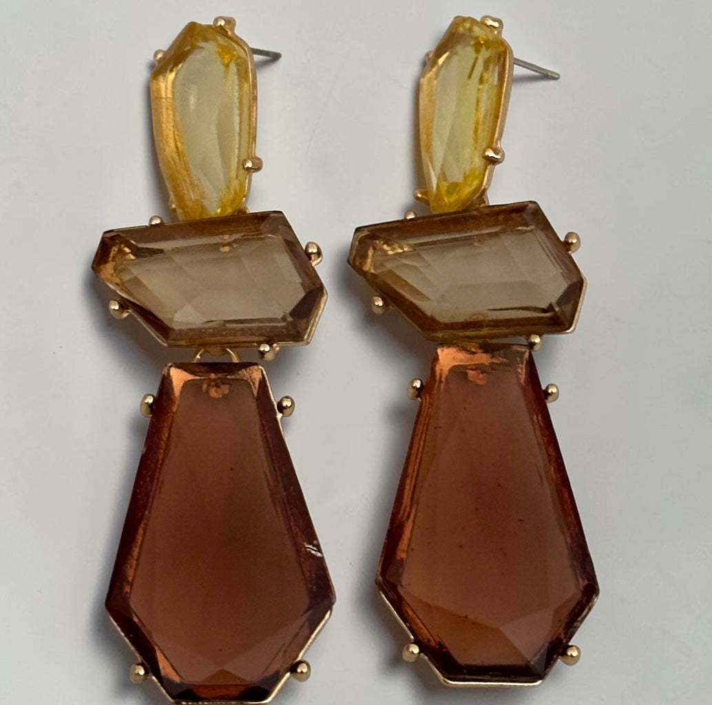 Long Bohemian Acrylic Dangle Earrings – Earthy & Elegant Look