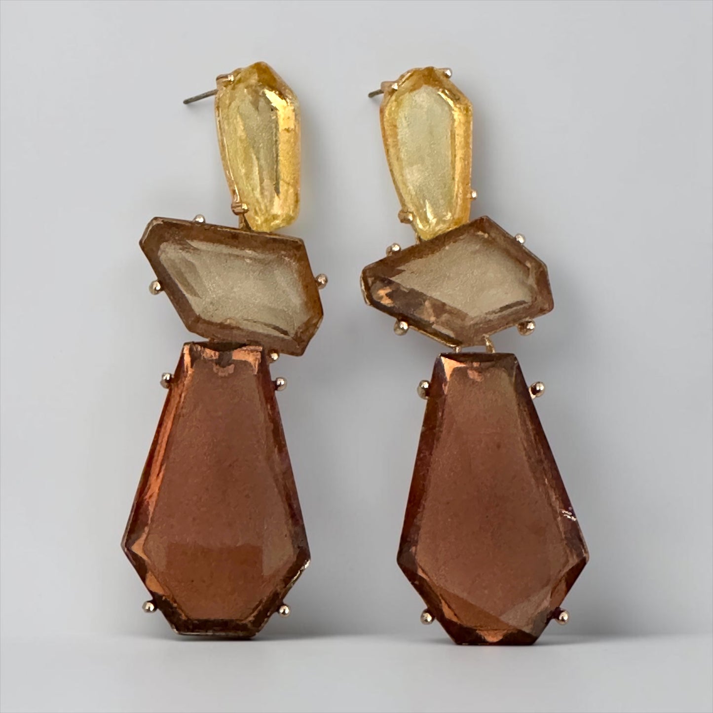 Long Bohemian Acrylic Dangle Earrings – Earthy & Elegant Look