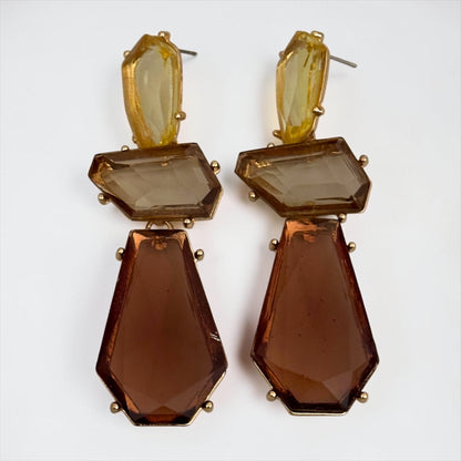 Long Bohemian Acrylic Dangle Earrings – Earthy & Elegant Look