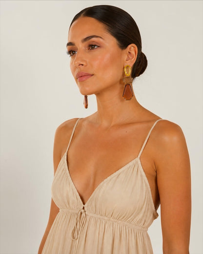 Long Bohemian Acrylic Dangle Earrings – Earthy & Elegant Look