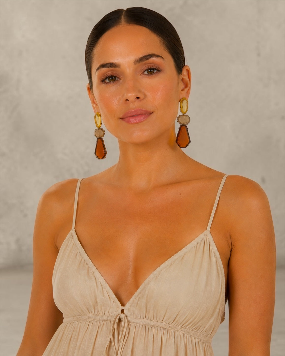 Long Bohemian Acrylic Dangle Earrings – Earthy & Elegant Look