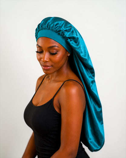 Luxury Satin Silk Long Bonnet – Double-Layer Hair Sleep Cap - Fatisha Boutique #