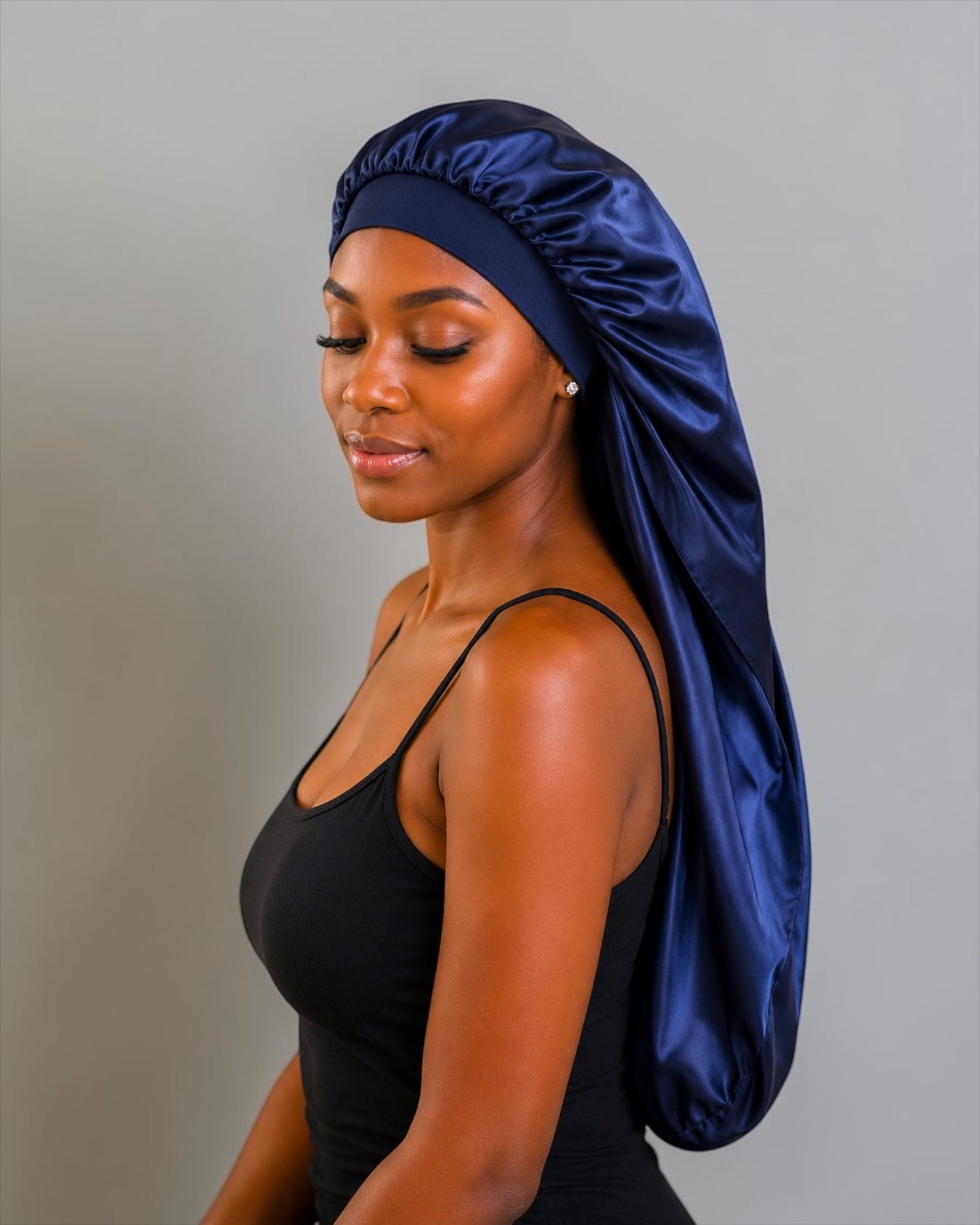 Luxury Satin Silk Long Bonnet – Double-Layer Hair Sleep Cap - Fatisha Boutique # Fatisha Boutique