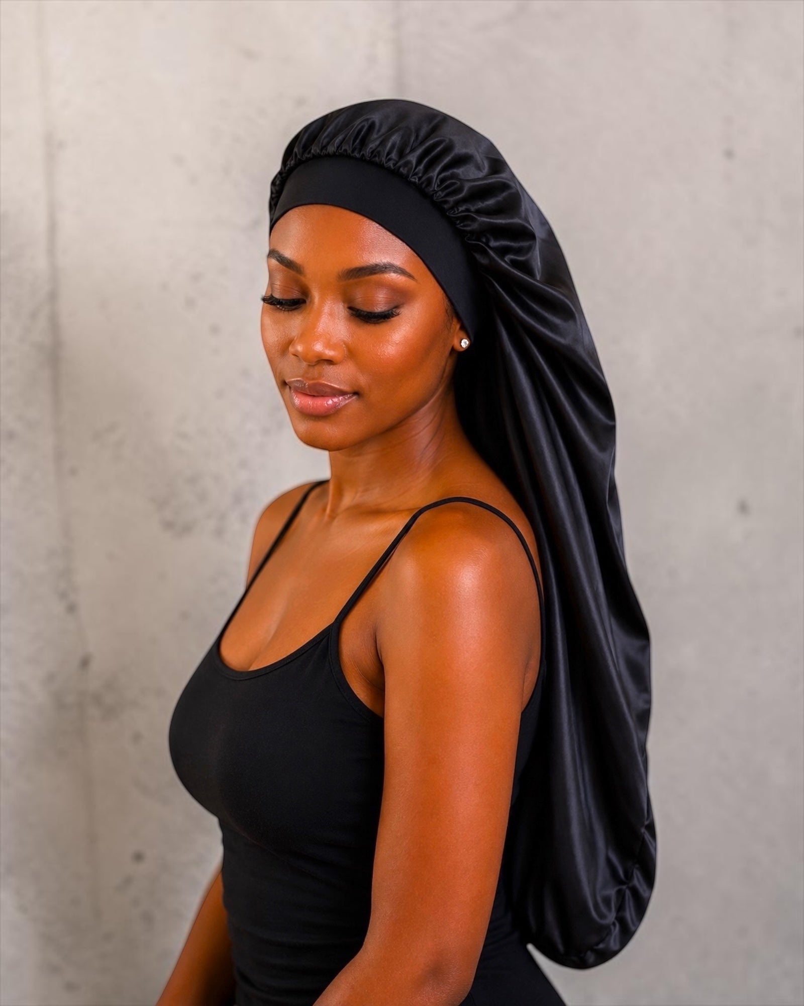 Luxury Satin Silk Long Bonnet – Double-Layer Hair Sleep Cap - Fatisha Boutique #
