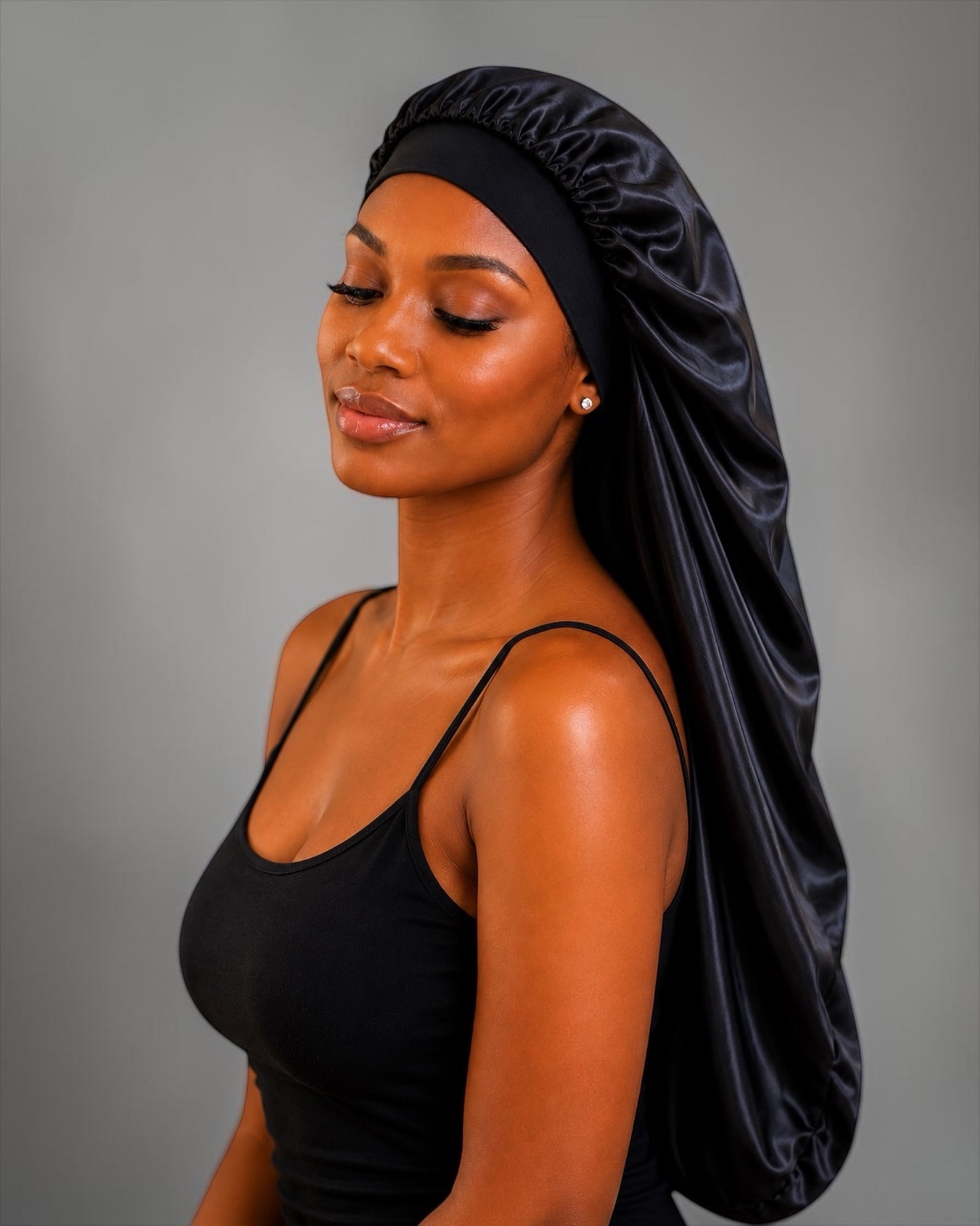 Luxury Satin Silk Long Bonnet – Double-Layer Hair Sleep Cap - Fatisha Boutique # Fatisha Boutique