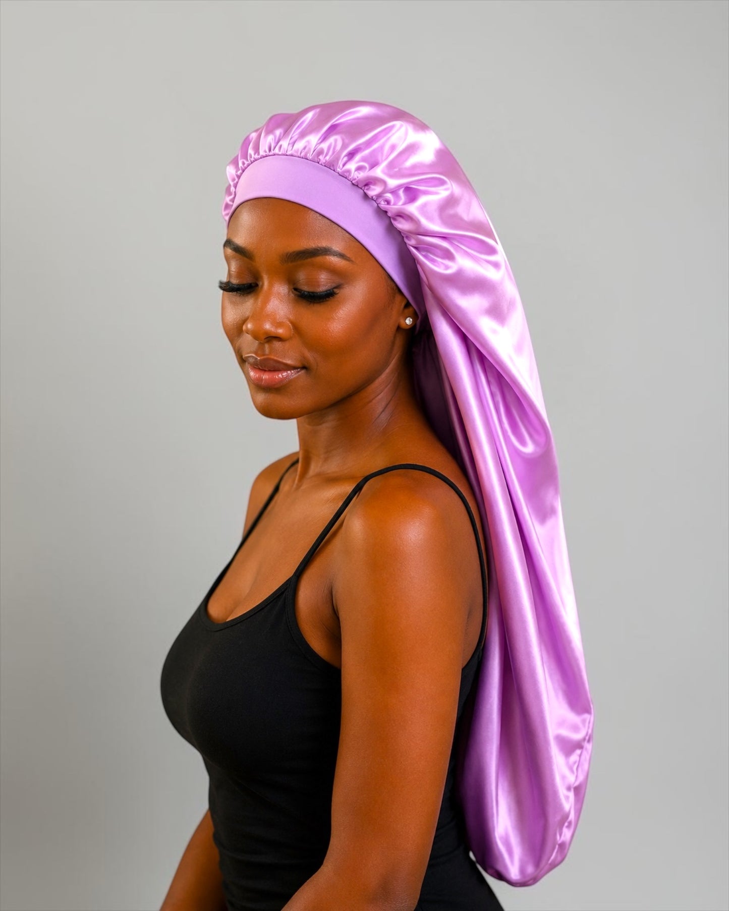 Luxury Satin Silk Long Bonnet – Double-Layer Hair Sleep Cap - Fatisha Boutique # Fatisha Boutique