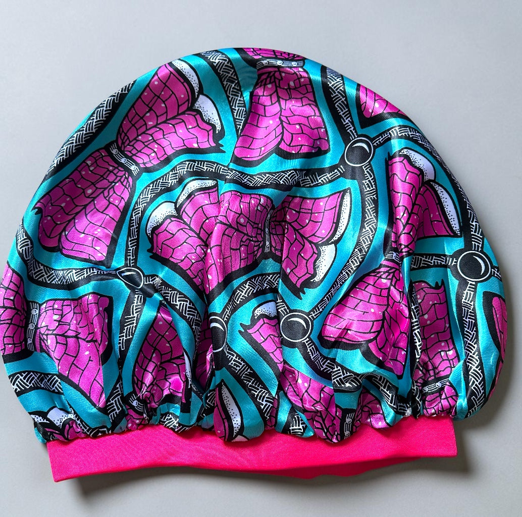 Floral Satin Silk Bonnet – Single Layer Anti-Frizz Sleep Cap - Fatisha Boutique #