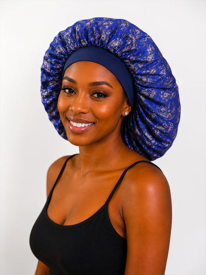 Printed Satin Silk Bonnet Cap – Protective Sleep Hair Bonnet - Fatisha Boutique #