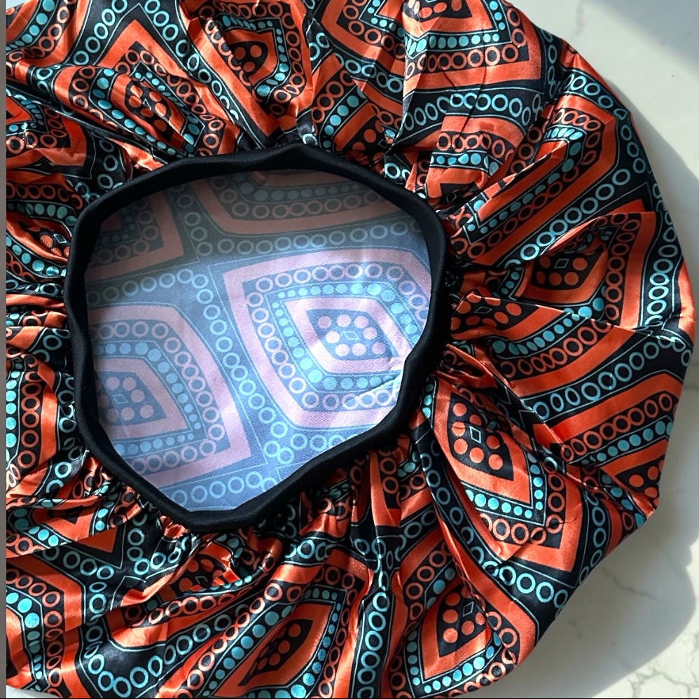 Floral Satin Silk Bonnet – Single Layer Anti-Frizz Sleep Cap - Fatisha Boutique #