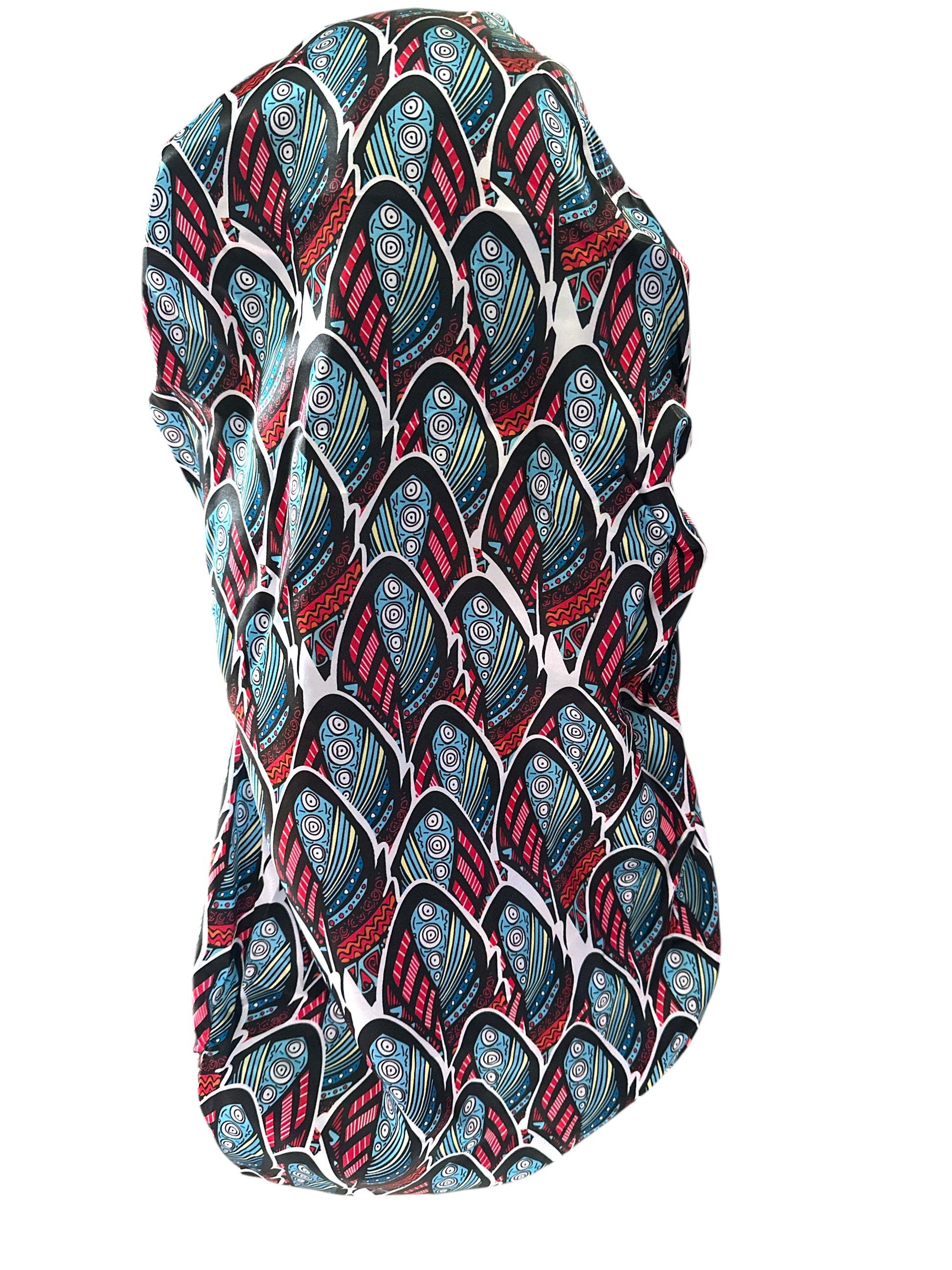 Long Ankara Print Double Layer Satin Silk Bonnet - Fatisha Boutique #