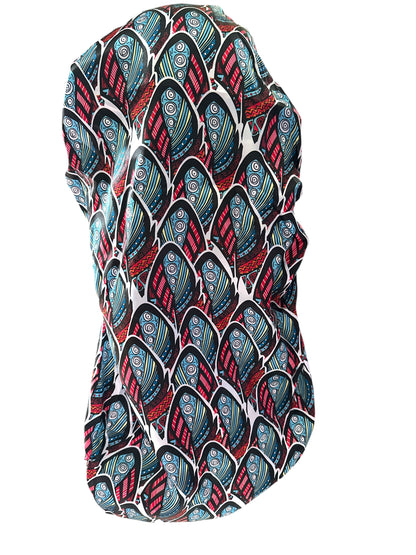 Long Ankara Print Double Layer Satin Silk Bonnet - Fatisha Boutique #