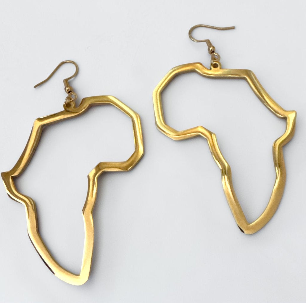 9cm Africa Map Stainless Steel Dangle Earrings