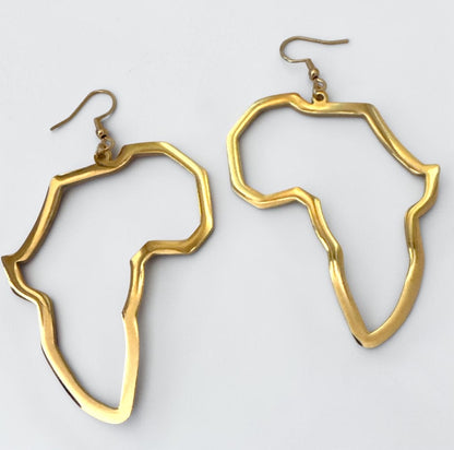 9cm Africa Map Stainless Steel Dangle Earrings