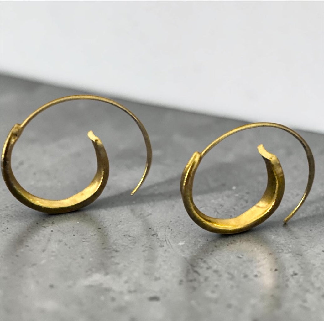 Lightweight Spiral Ethnic Boho Hoop Earrings