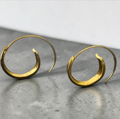 Lightweight Spiral Ethnic Boho Hoop Earrings