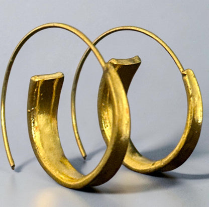 Lightweight Spiral Ethnic Boho Hoop Earrings