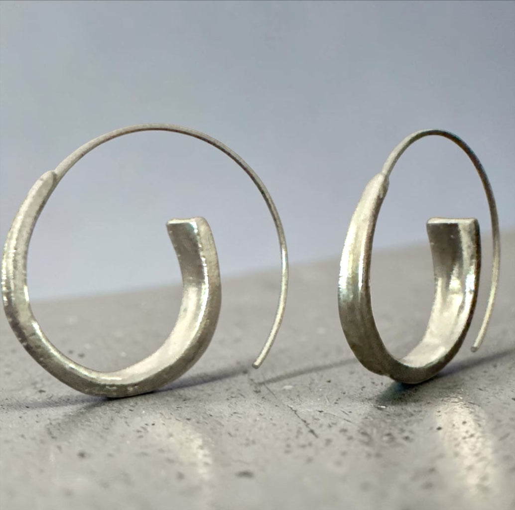 Lightweight Spiral Ethnic Boho Hoop Earrings