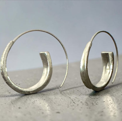 Lightweight Spiral Ethnic Boho Hoop Earrings