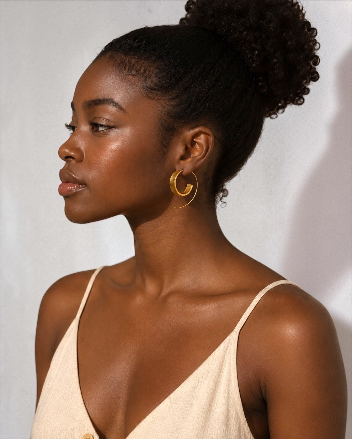 Lightweight Spiral Ethnic Boho Hoop Earrings