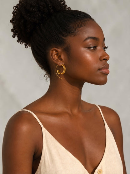 Lightweight Spiral Ethnic Boho Hoop Earrings