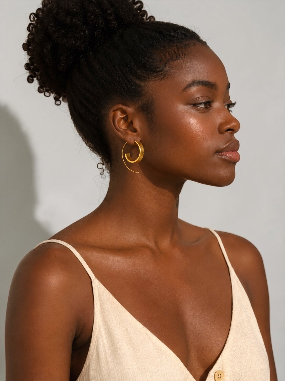 Lightweight Spiral Ethnic Boho Hoop Earrings