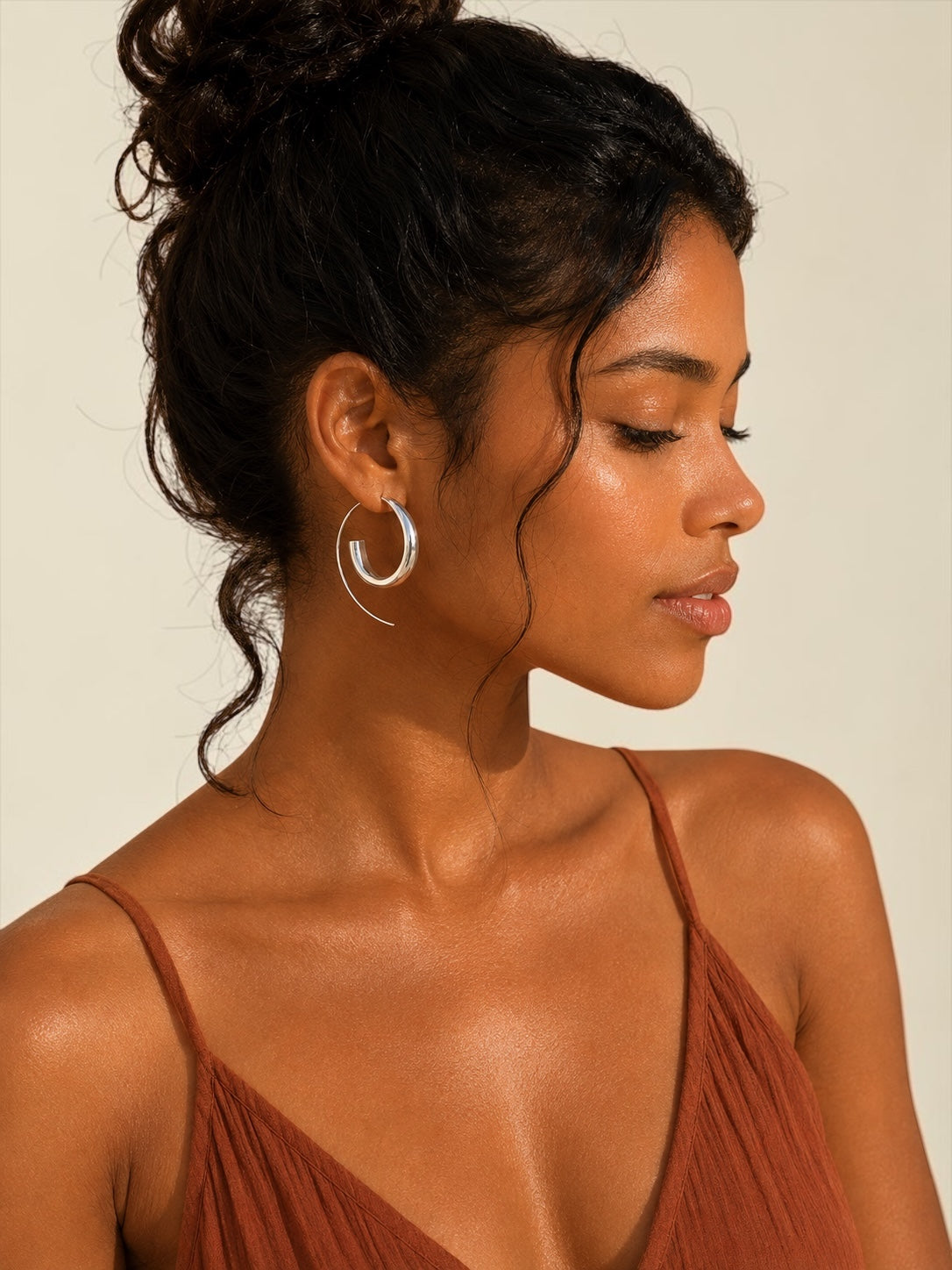 Lightweight Spiral Ethnic Boho Hoop Earrings