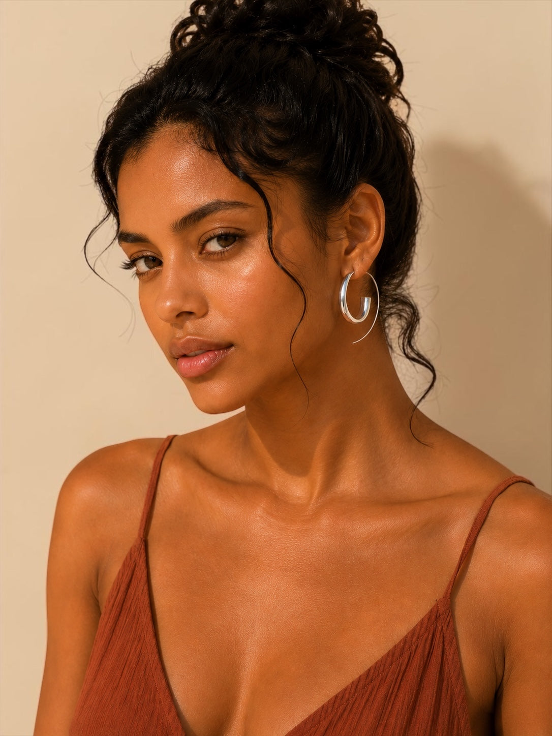 Lightweight Spiral Ethnic Boho Hoop Earrings