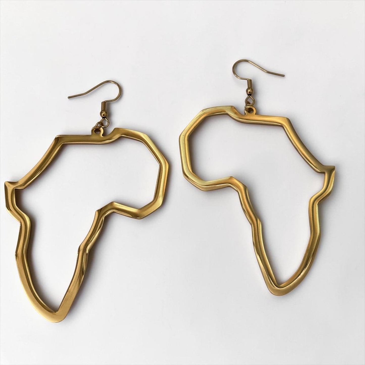 9cm Africa Map Stainless Steel Dangle Earrings