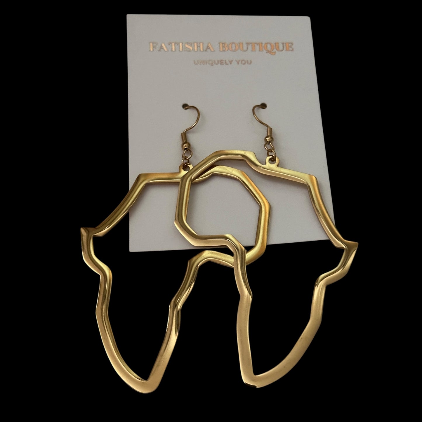 9cm Africa Map Stainless Steel Dangle Earrings