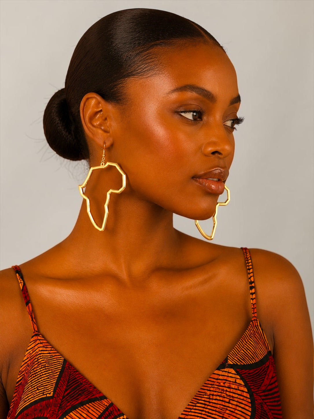 9cm Africa Map Stainless Steel Dangle Earrings
