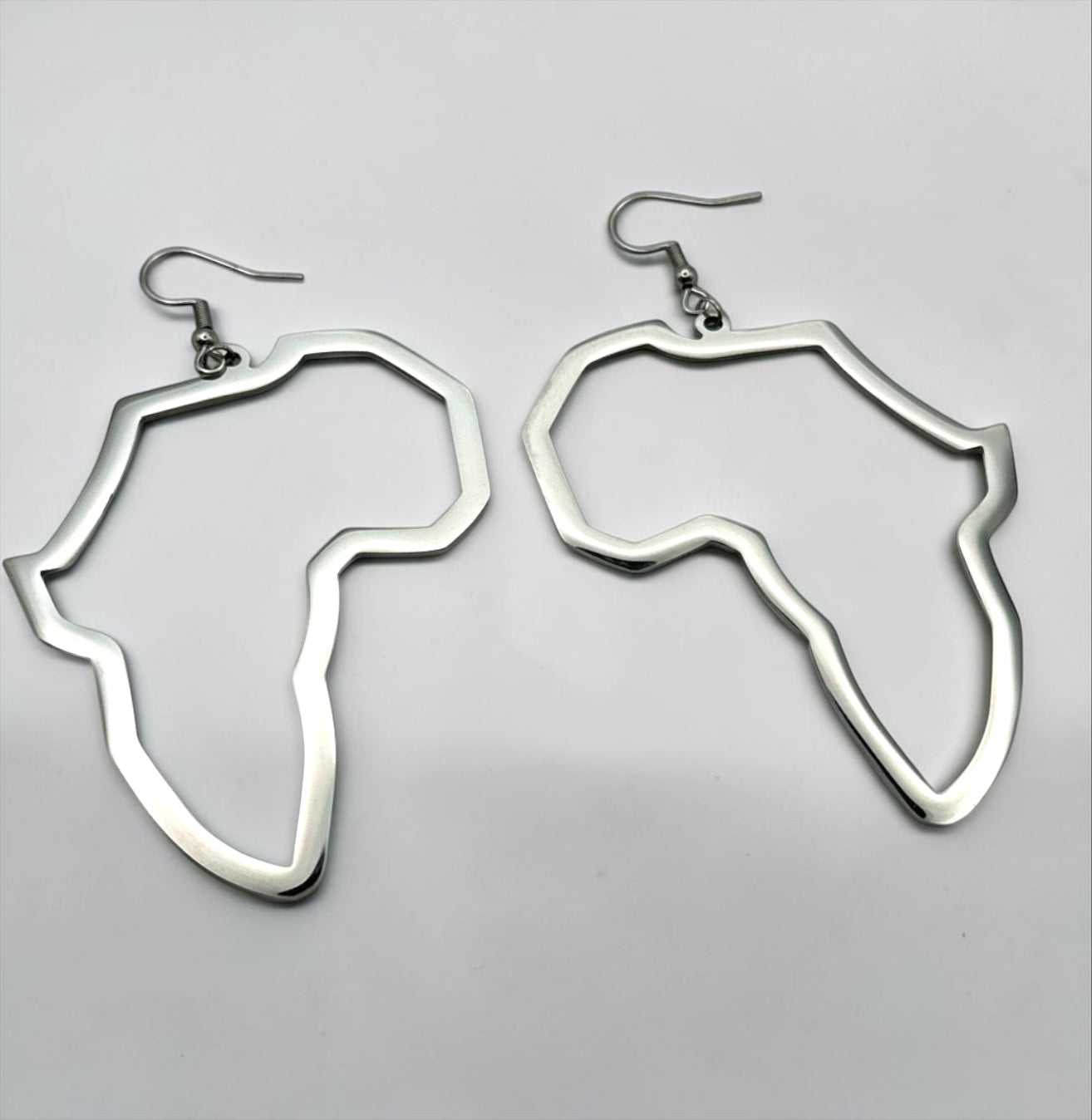 9cm Africa Map Stainless Steel Dangle Earrings
