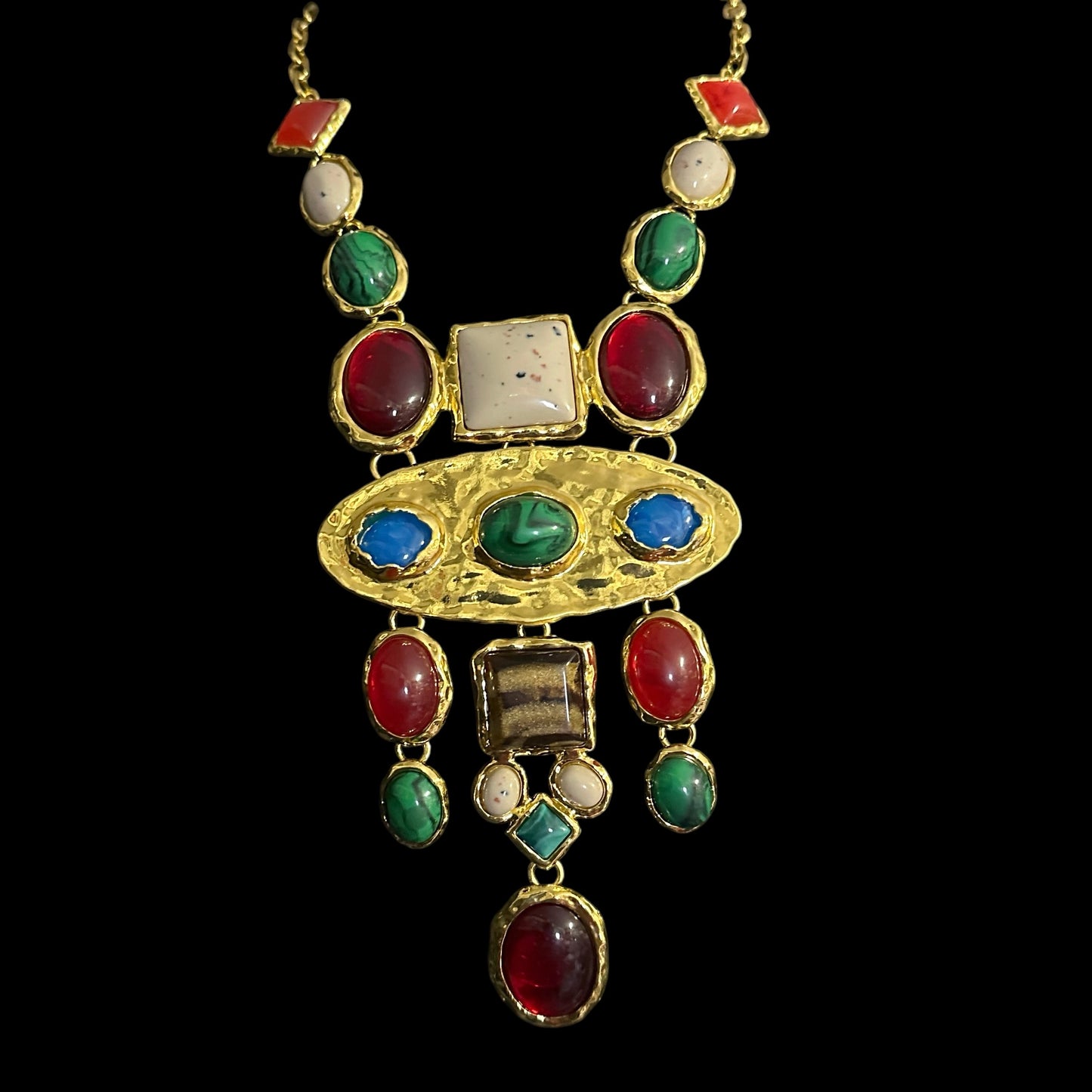 Multicolour Retro Boho Statement Necklace