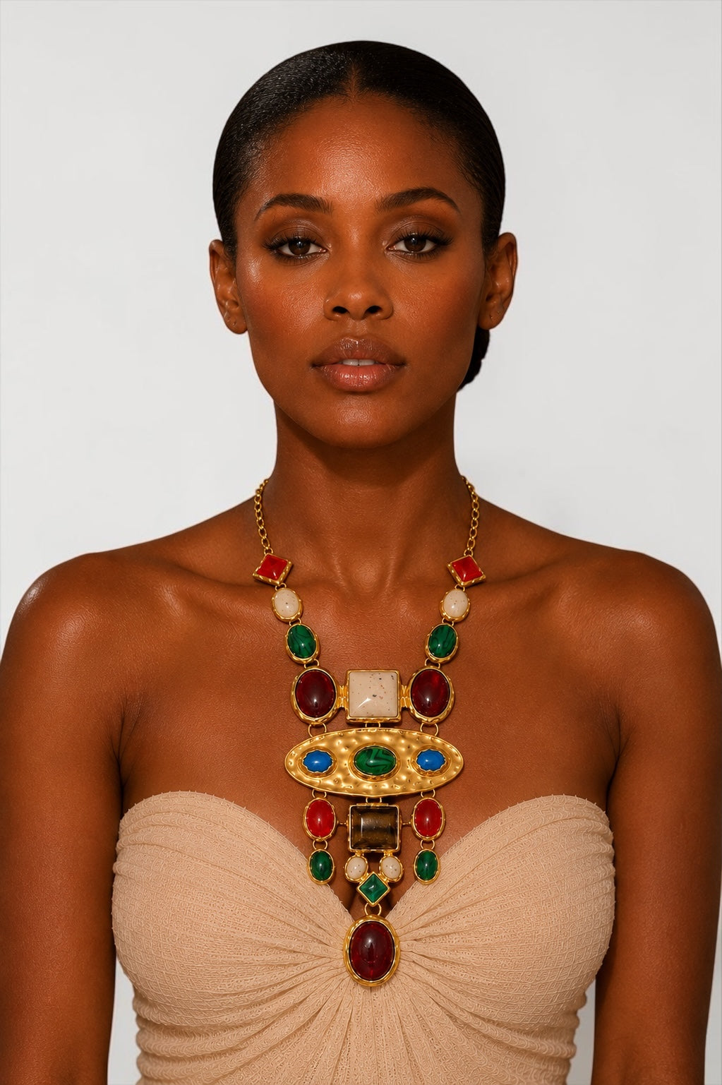 Multicolour Retro Boho Statement Necklace