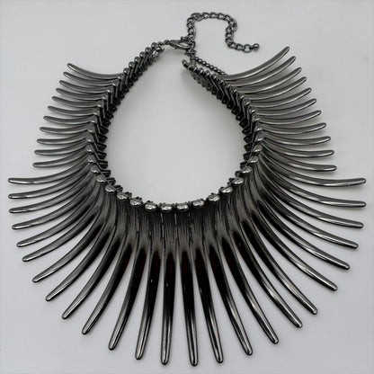 Bold Spike Collar Choker Statement Necklace