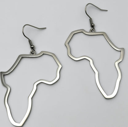 7cm Africa Map Stainless Steel Dangle Earrings