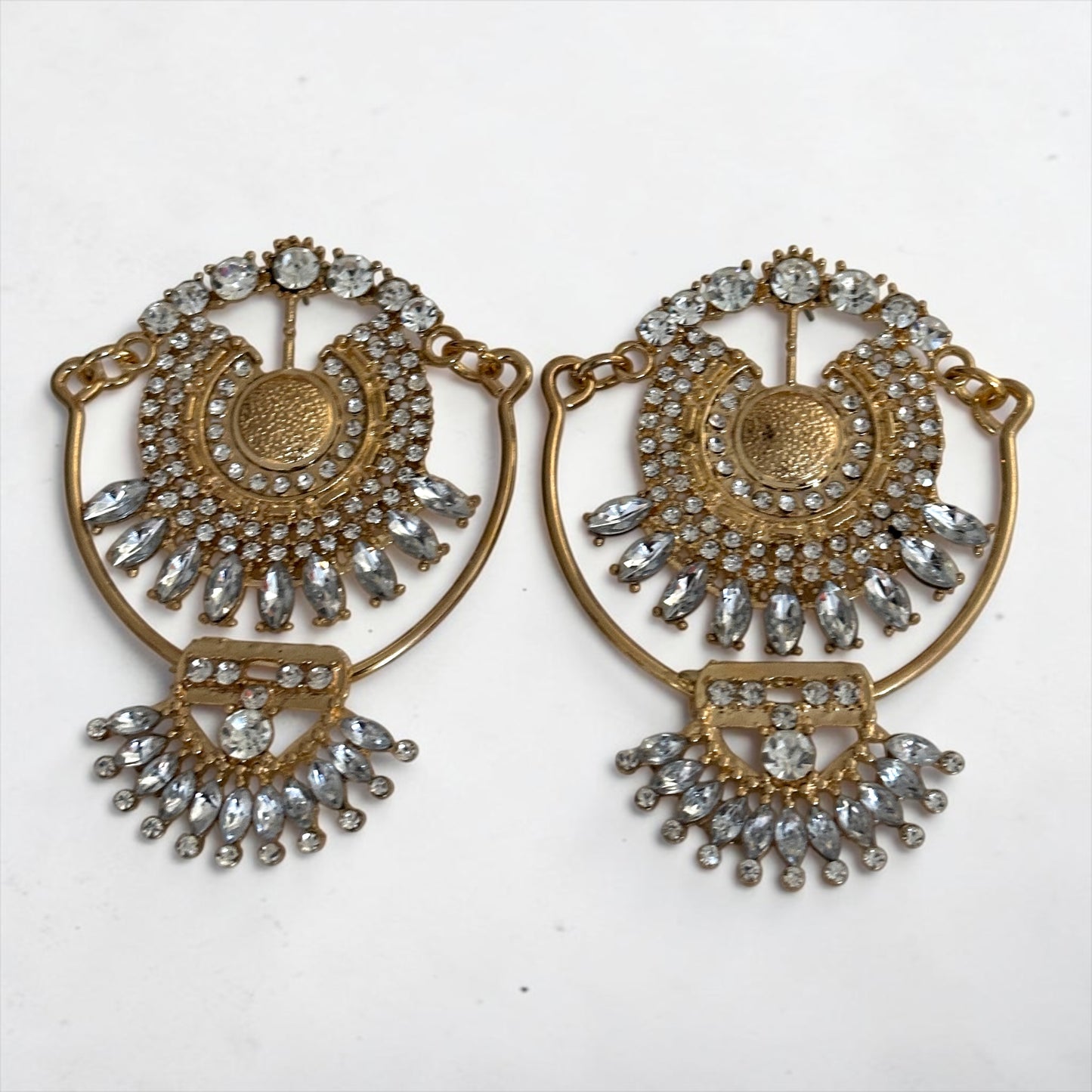 Vintage Crystal Statement Drop Earrings - Fatisha Boutique #