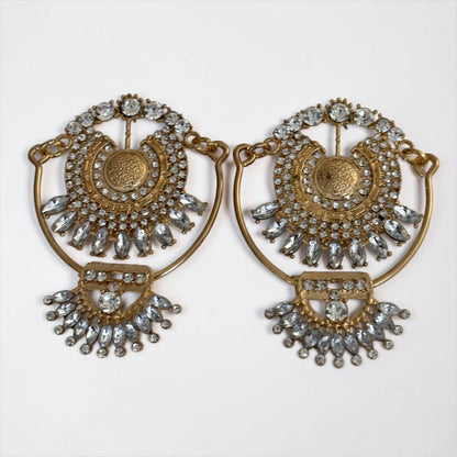 Vintage Crystal Statement Drop Earrings - Fatisha Boutique #